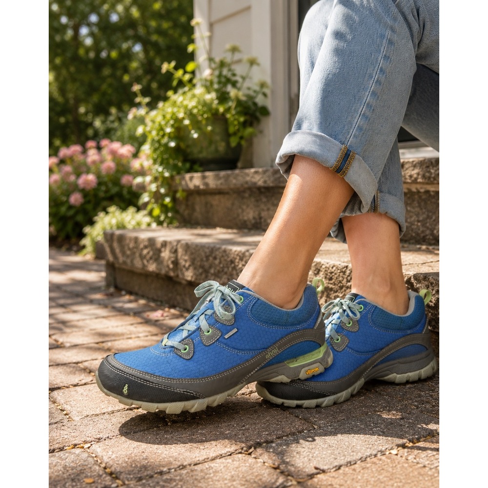 Ahnu Sugarpine Light Blue Grey Waterproof‎ Hiking Shoes Vibram AF2421BS Womens 7